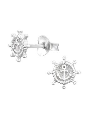 Sterling Silver Anchor Stud Earrings 7mm | Nautical